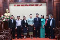 Chairman of the People's Committee of Dak Lak province Ta Anh Tuan pays a courtesy call on the Consul General of the Lao People's Democratic Republic